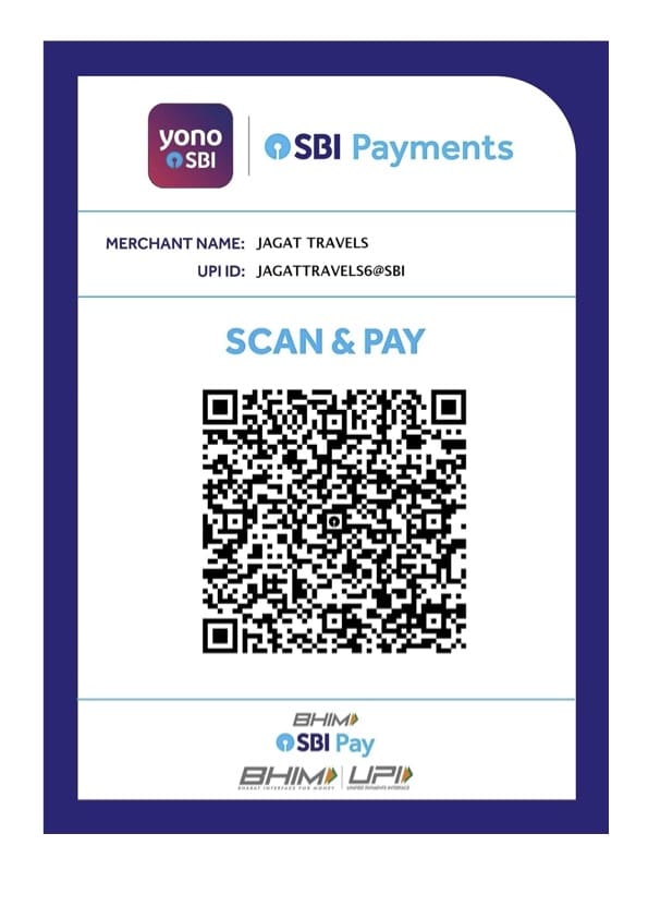 Jagat Travels payment details